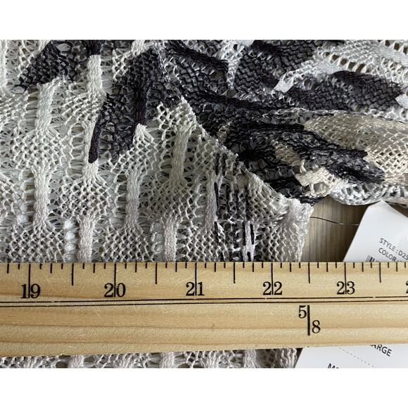 Saints Studio Tropical Crochet Shirt Men L Ombre Gray Beach Open Knit Beach NWT - Picture 7 of 8